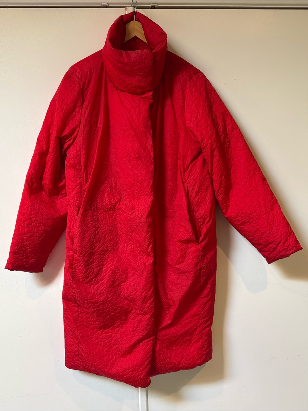 lululemon athletica Red Quilted Long Puffer Coat